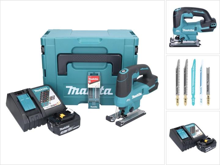 Makita DJV 184 RF1J Akku Stichsäge 18 V Brushless + 1x Akku 3,0 Ah + Ladegerät + 5 tlg.
