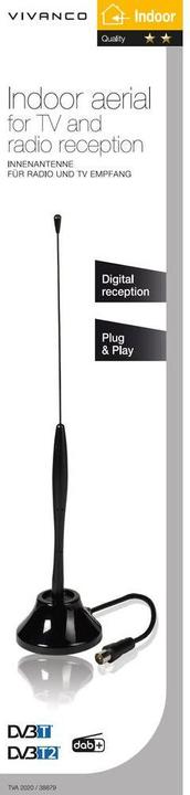 Actual product image Vivanco Tva 2020 (Monopole antenna, DAB/ DAB+, DVB-T / -T2)