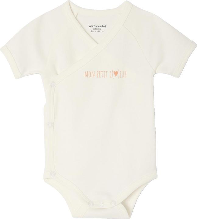 Immagine prodotto Vertbaudet Bio-Kollektion: 3er-Pack Baby Wickelbodys mit kurzen Ärmeln PETIT COEUR (68)