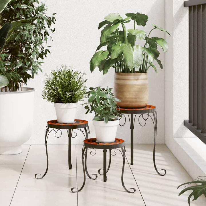 Actual product image VidaXL Pflanzenständer 3 Stk. Terrakottarot und Keramik