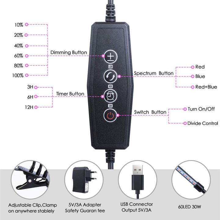 Actual product image Semai LED plant lamp (LED)
