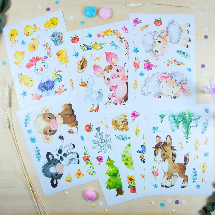 Actual product image Papierdrachen Wall tattoos - Farm (22 x 30 cm)