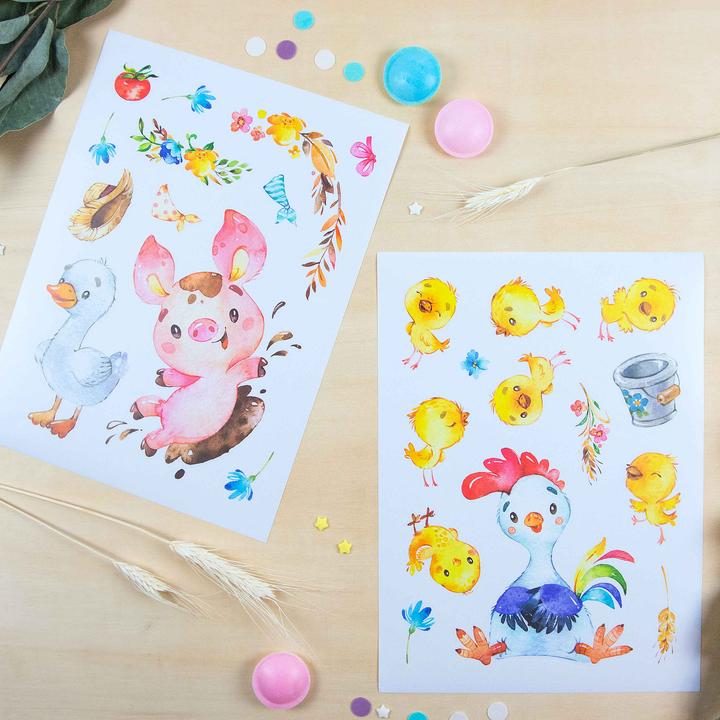Actual product image Papierdrachen Wall tattoos - Farm (22 x 30 cm)