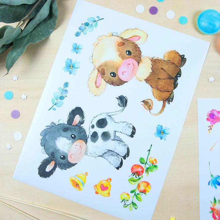 Actual product image Papierdrachen Wall tattoos - Farm (22 x 30 cm)