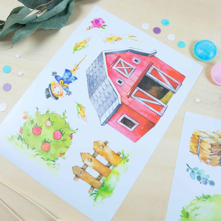 Actual product image Papierdrachen Wall tattoos - Farm (22 x 30 cm)