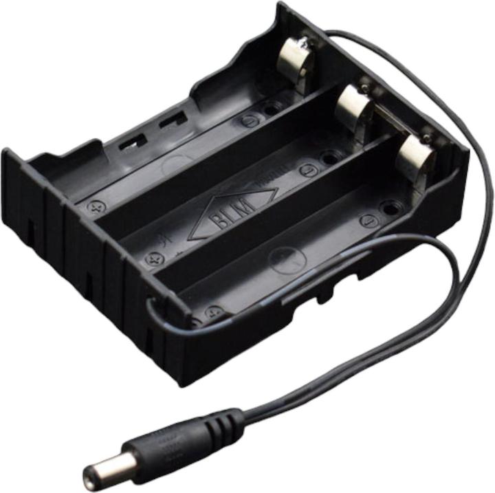 Actual product image DFRobot 3x18650 battery holder with 5.5mm DC Jack
