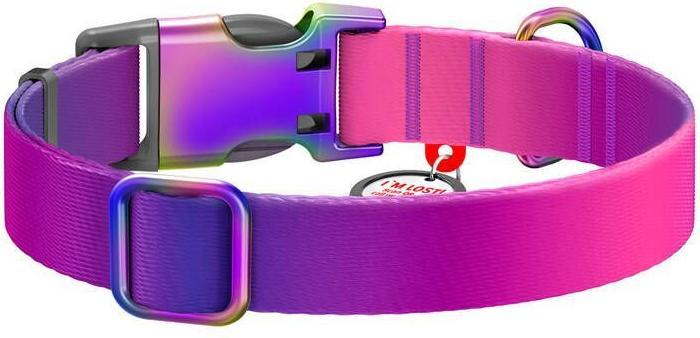 Produktbild Collar Waudog gradient nylon dog with QR code, purple, size XL (XL, Hund, Allgemein)