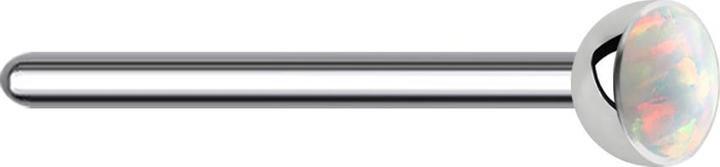 Produktbild Star Piercing Nasenstecker biegen silber Opal weiss (ohne Messing, Titan G23)