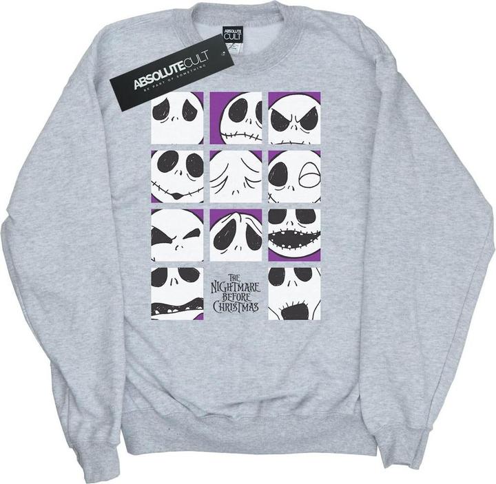 Disney Nightmare Before Christmas Many Faces Of Jack Squares Sweatshirt