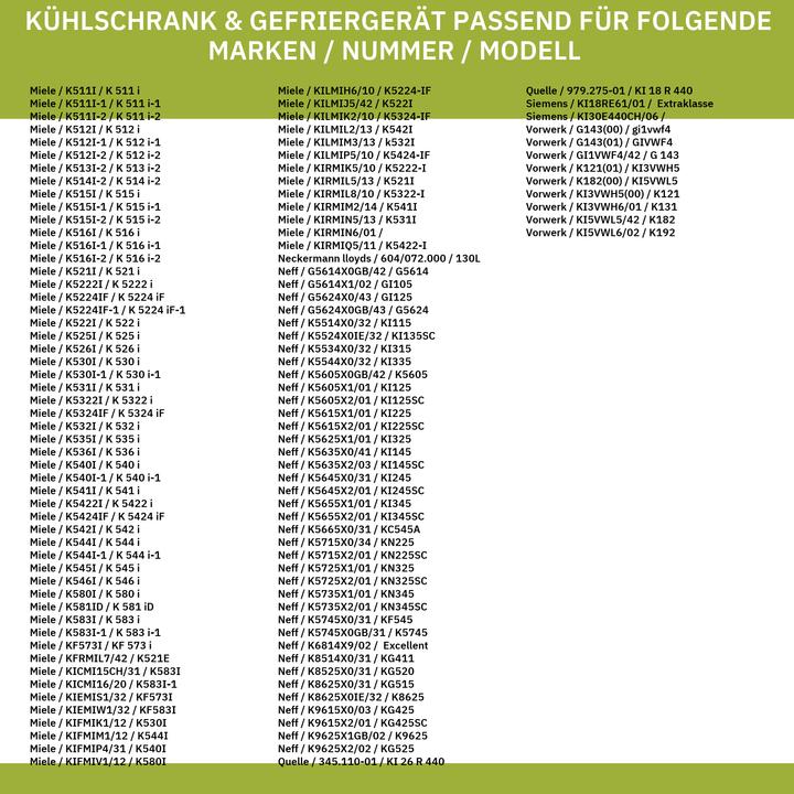 Valeurs nutritives et ingrédients Bosch Hausgeräte Kit de charnières de porte BOSCH 00481147 pour réfrigérateur Congélateur Réfrigérateur/congélateur