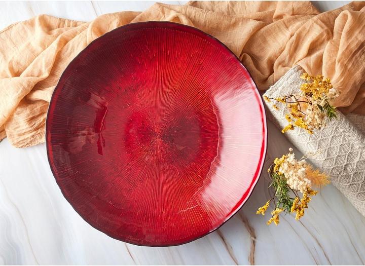 Actual product image The DRH Collection Red glass bowl Crimson Comet