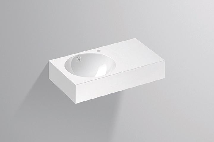 Produktbild Alape Waschtisch WT.MC800H.L, rechteckig B: 800mm H: 160mm T: 455mm, 4231000000, weiss (455 mm, 800 mm)