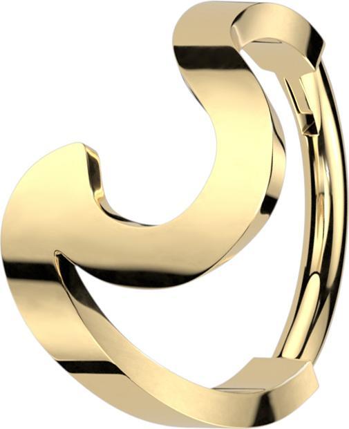 Produktbild Star Piercing Micro Segmentring klappbar vergoldet Welle (Chirurgenstahl 316L)
