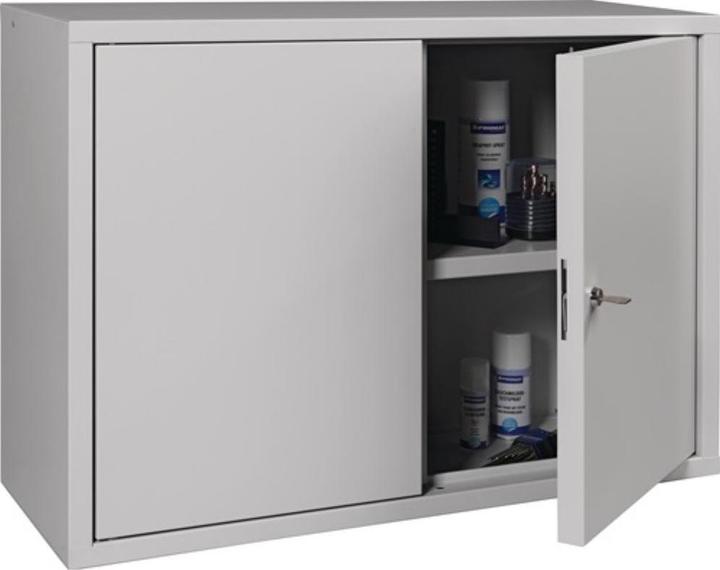 Produktbild HP Autozubehör Hängeschrank H600xB800xT300 mm Vollblech, 1 Boden Stahlblech lichtgrau, RAL 7035/lichtgrau, RAL 7035 (80 cm, 600 cm)