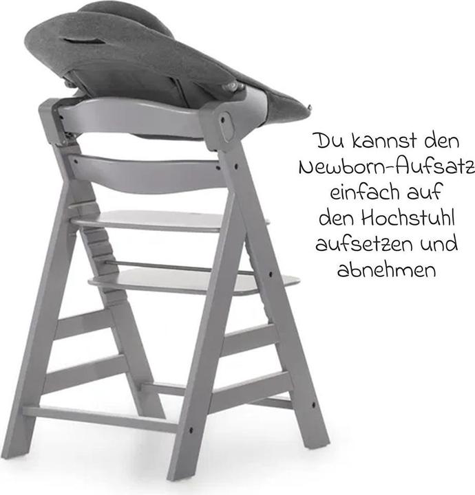Actual product image Hauck Highchairs Alpha Plus Grey XXL Newborn Set - Highchair + 2in1 (Highchair)