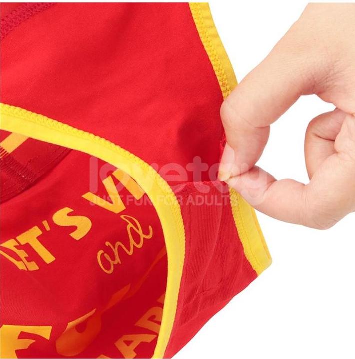 Actual product image Lovetoy Printed Vibrating Sexy Panties "Fuck Hard" (L, XL)