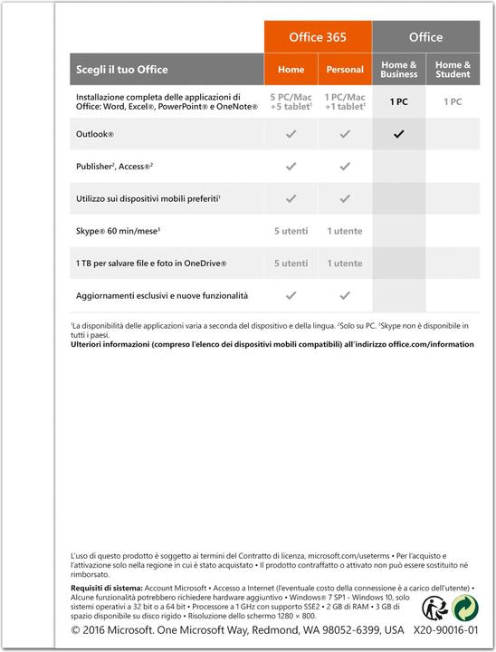 Produktbild Microsoft Office Home & Business 2016 (1 User, unbegrenzt)