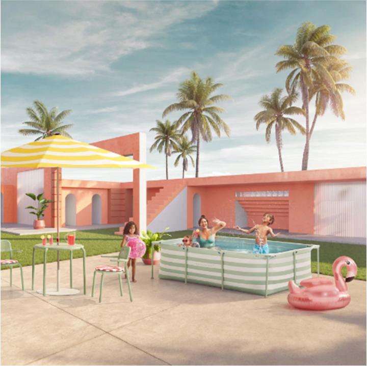 Immagine prodotto Swim Essentials Piscina di lusso a strisce verdi (260 x 160 x 65 cm)