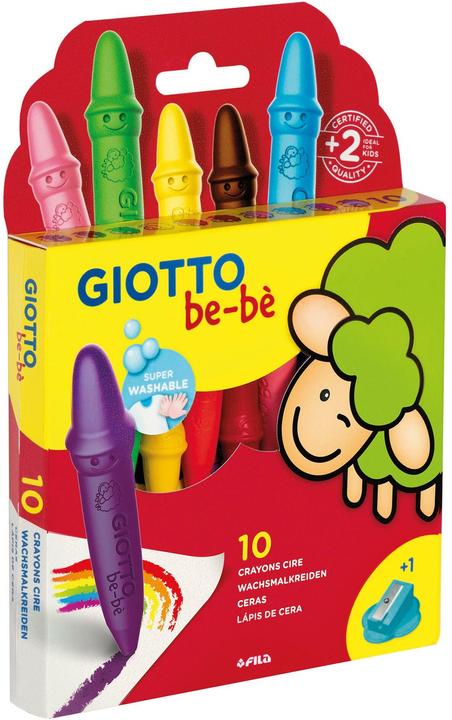 Actual product image Giotto Wax crayons be-bé Not breakable, multicoloured, 10 pieces (Multicoloured, 10 x)