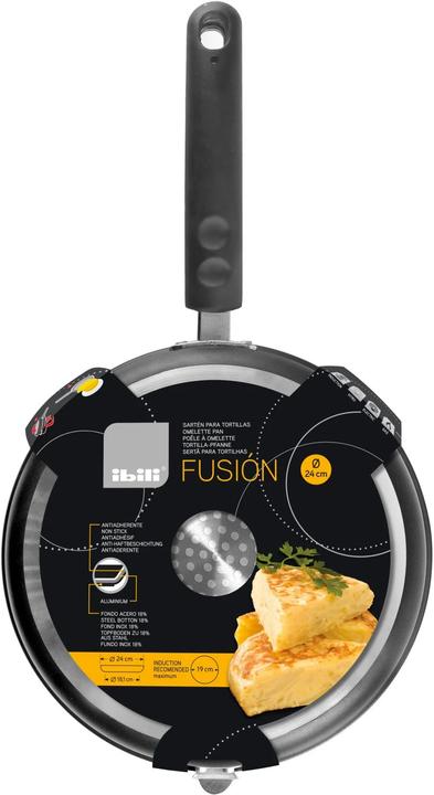 Produktbild Ibili Tortillapfanne Fusion 20 cm Ideal für die Zubereitung von Tortillas, Crepes und Omelettes (20 cm, Pfannenset + Topfset, Aluminium)