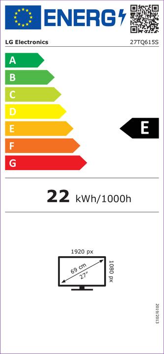 Energy Label LG 27TQ615S-WZ (1920 x 1080 pixels, 27")