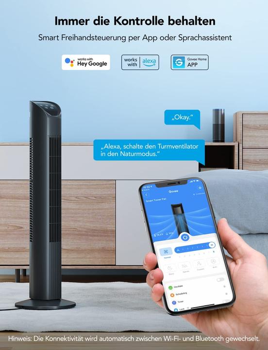 Actual product image Govee WiFi tower fan
