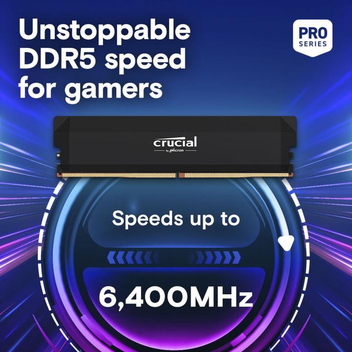 Actual product image Crucial Pro DDR5-6400 Kit 32GB 2x16GB UDIMM CL38 B Overclocking (2 x 16GB, 6400 MHz, DDR5 RAM, U-DIMM)