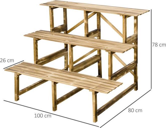 Produktbild Outsunny Pflanzentreppe Blumenregal Tannenholz