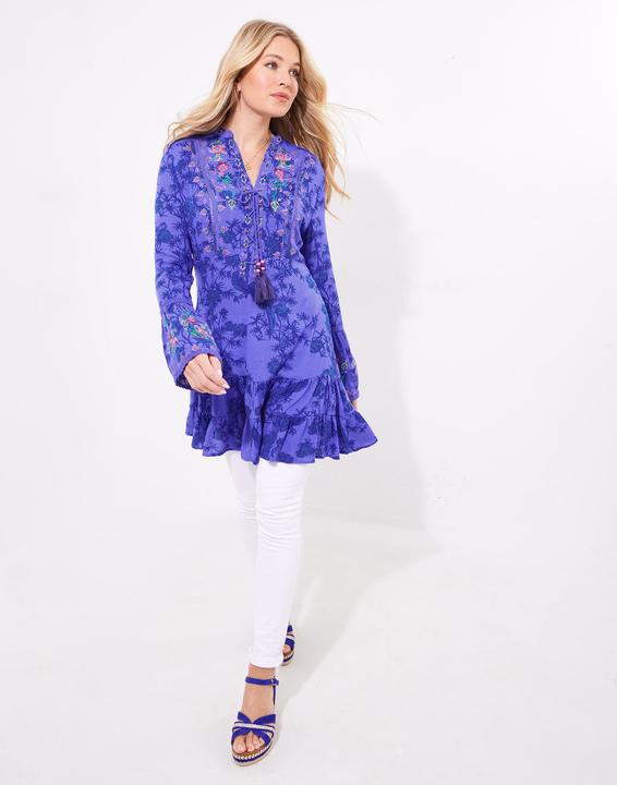 Actual product image Joe Browns Bird Print Lace Detail Tunic (40)