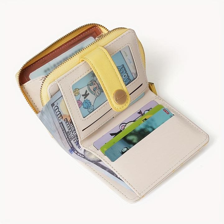 Immagine prodotto Only-Bags.Store Portafoglio corto con motivo a gatto, frizione, portamonete, mini porta carte di credito