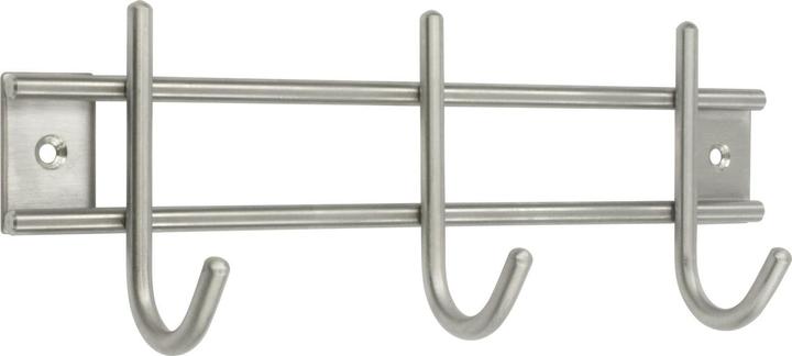 Produktbild Siro Garderobenleiste Satis mit 3 Haken, Breite 220 mm, Edelstahl gebürstet