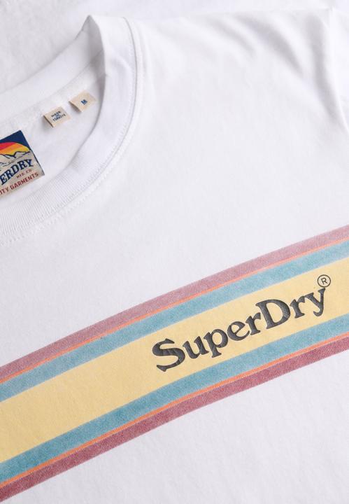 Actual product image Superdry Venue Logo Stripe Relaxed Tee (S)