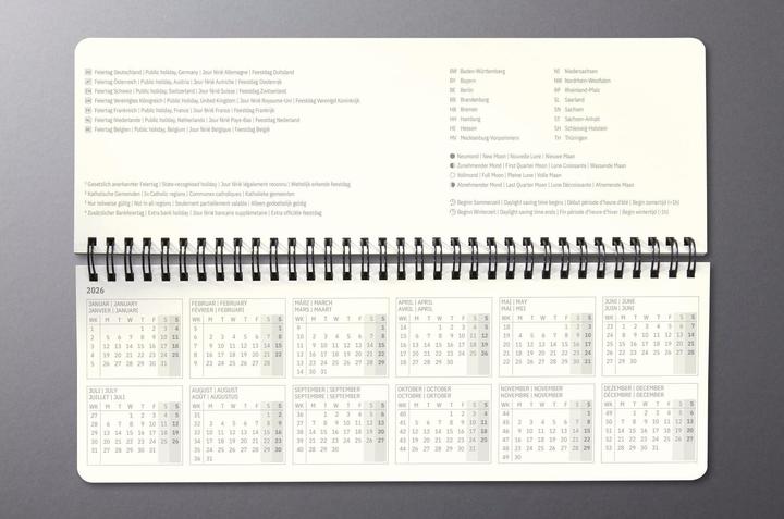 Valeurs nutritives et ingrédients Sigel Tisch-Querkalender Conceptum 30 x 14,3 cm, 2026, Schwarz (Français, Anglais, Néerlandais, Allemand)