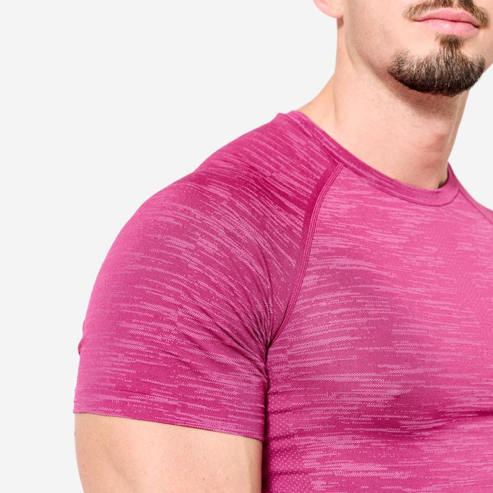 Actual product image Domyos Kompressionsshirt Herren atmungsaktiv Rundhals - lila (S)