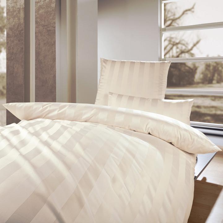 Produktbild Curt Bauer Damast Bettwäsche Como beige (Duvetbezug, 135x200 cm (80x80 cm))