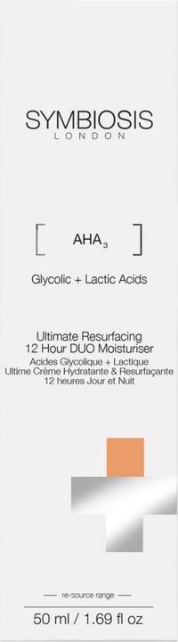 Immagine prodotto Symbiosis Acido glicolico + acido lattico) Ultimate Moisturiser 12 Hours Day & Night (50 ml, Crema 24h)