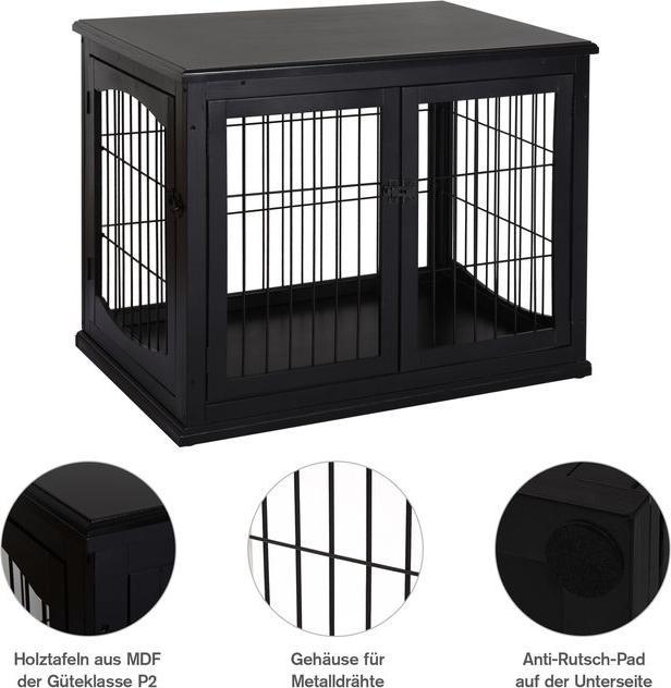 Produktbild Swisshandel24 Hundehütte Hundehaus Transportbox mit Tischoberfläche Kleintierkäfig für Innen Hundebox Tierkäfig Ha (Hund, Reflektoren, Faltbar)