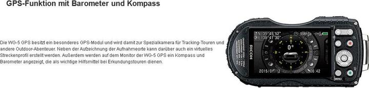 Immagine prodotto RICOH WG 5 GPS, impermeabile fino a 14m (16 Mpx, 1/2,3'')