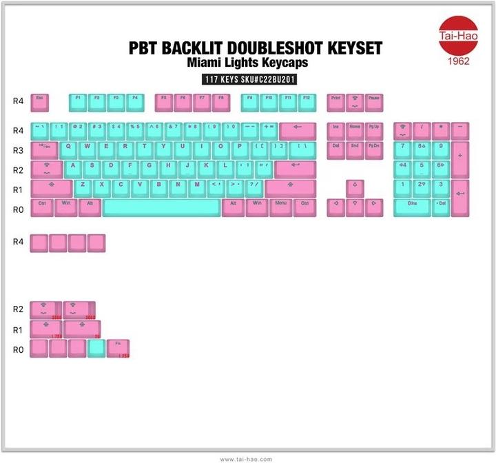 Produktbild Tai-Hao Miami Lights 116 Keys (ANSI) Set