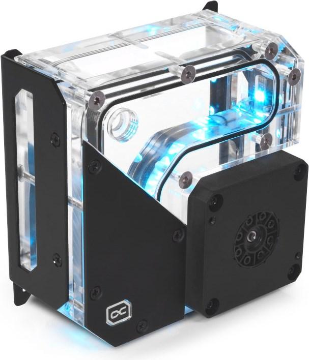 Actual product image Alphacool Rise Flat Reservoir DDC expansion tank with pump