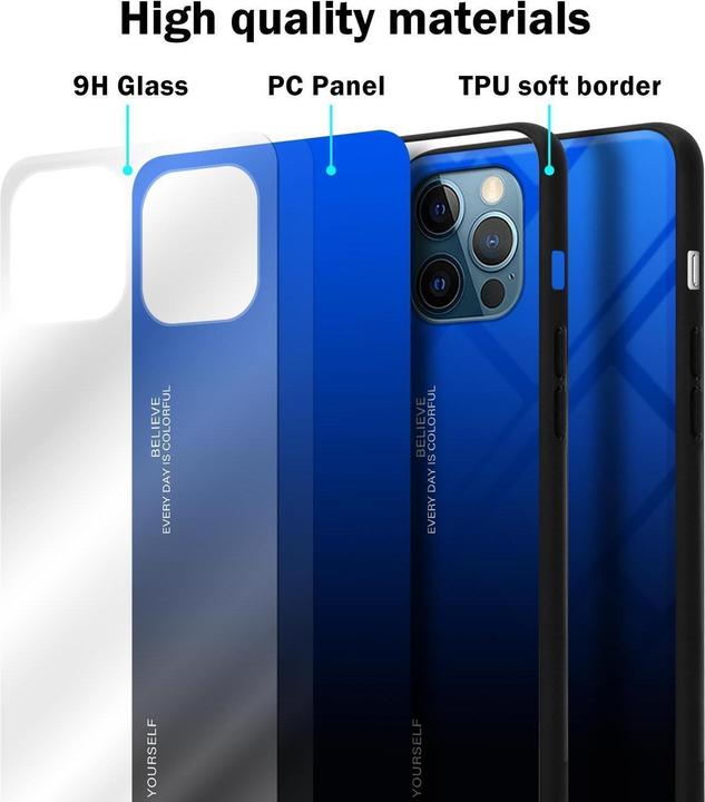 Produktbild Cadorabo TPU 2 Farben Glas Cover (Apple iPhone 12 Pro Max)