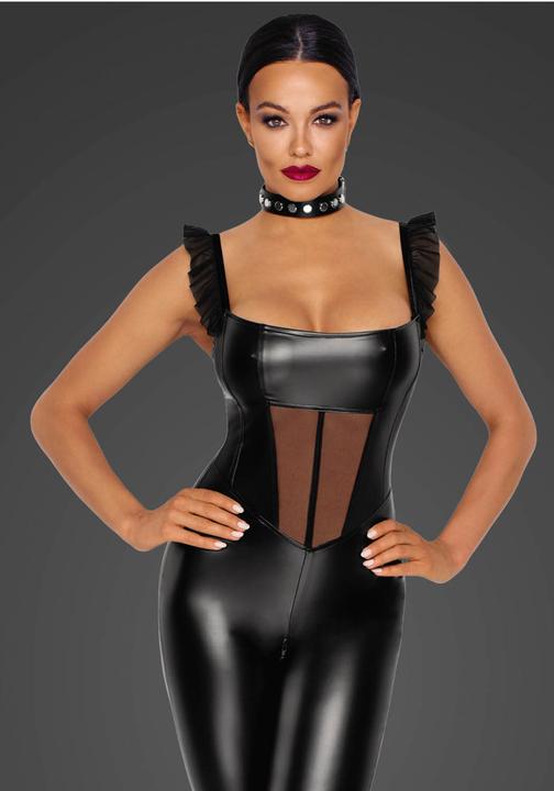 Image du produit Noir Handmade Combinaison Powerwetlook avec empiècements en tulle (L)