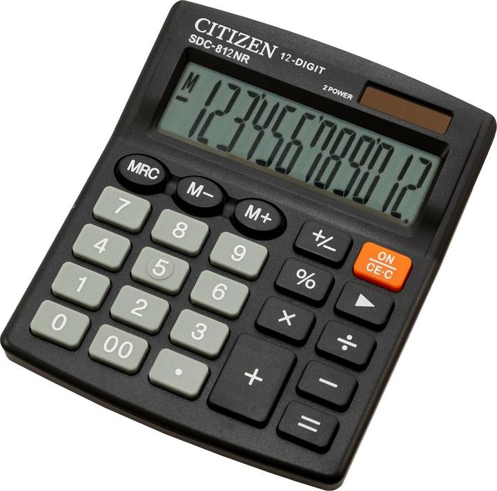 Image du produit Citizen Calculatrice SDC 812NR (Cellules solaires, Piles)