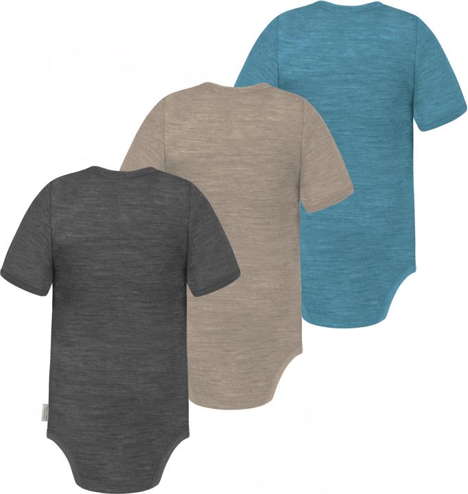 Actual product image Normani Set of 3 baby merino bodysuit short sleeves "Tauranga" - 9295 (92)