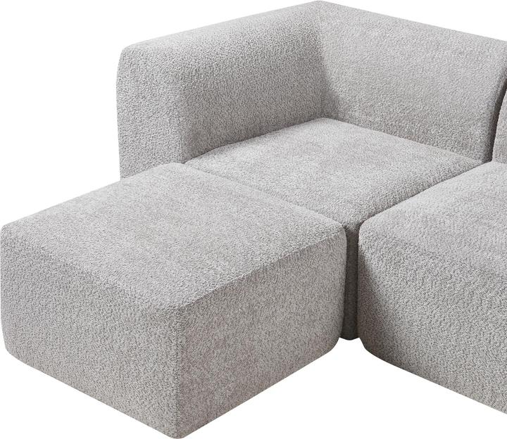 Image du produit En.Casa Modular Sofa 3-Sitzer Hurvas mit Longchair Bouclé Grau