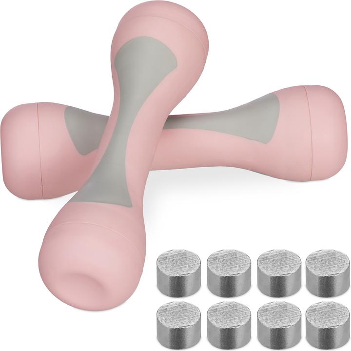 Relaxdays 2x Hantel (2 x 0.5 kg, 2 x 1 kg, 2 x 1.5 kg, 2 x 2 kg)
