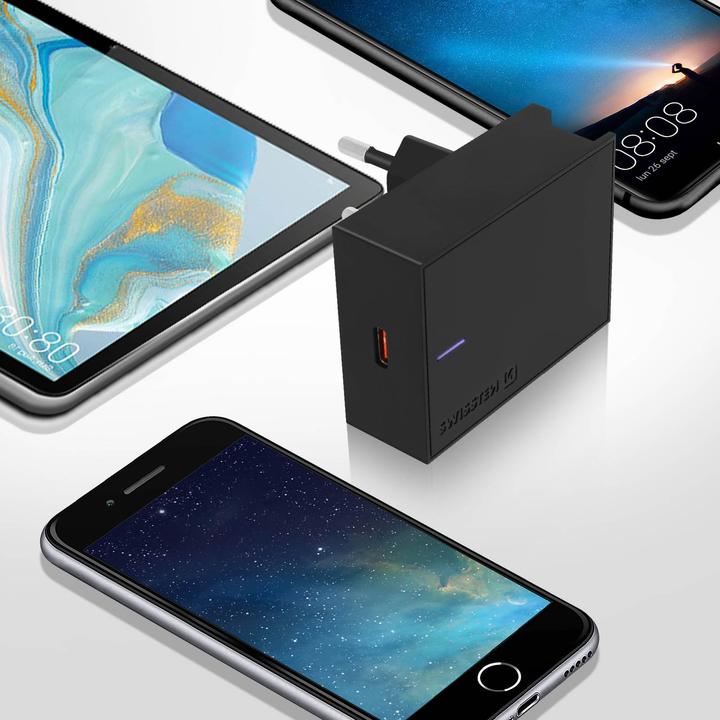 Produktbild Swissten USB-C Netzteil, 18W Schnellladegerät (18 W)