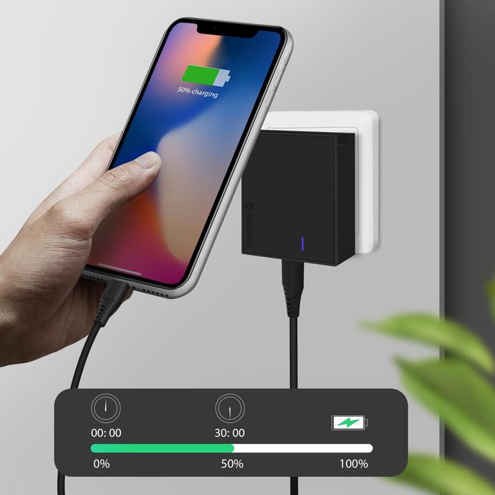 Produktbild Swissten USB-C Netzteil, 18W Schnellladegerät (18 W)