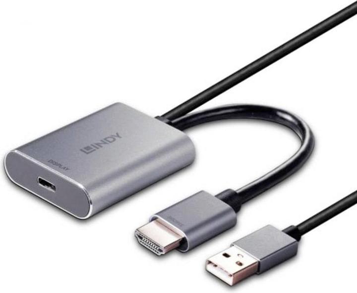 Immagine prodotto Lindy Convertitore da HDMI a USB Tipo C con alimentazione USB (HDMI, USB-C, 0.85 cm)