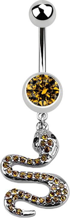 Image du produit Star Piercing Banane argent avec pendentif serpent topaze (Acier chirurgical 316L, sans laiton)